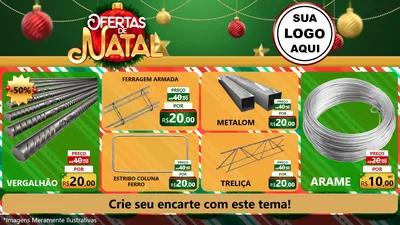 Modelo de TV para TV Horizontal com o tema Ofertas de Natal para Ferragens