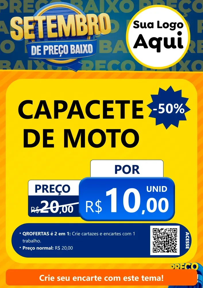 Modelo de Cartaz para Cartaz A4 Vertical com o tema Setembro De Preço Baixo para Moto peças