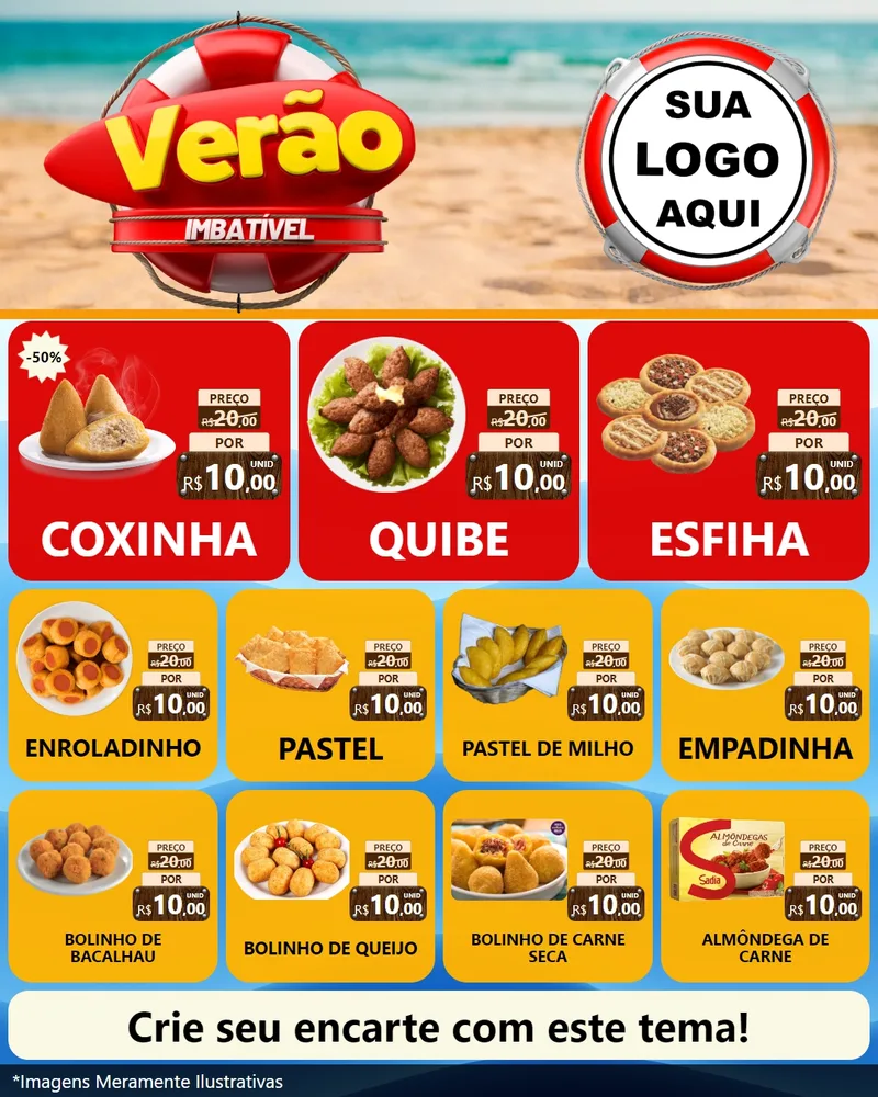 Modelo de Rede Social para Feed Instagram com o tema Verão Imbatível para Salgadaria