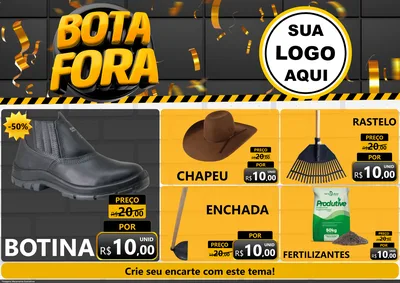 Modelo de Encarte para Encarte A4 Horizontal com o tema Bota Fora para Agropecuária