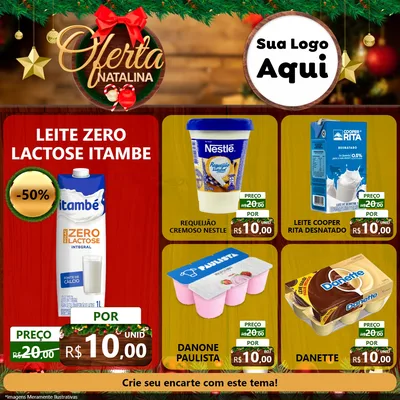 Modelo de Rede Social para Feed Facebook com o tema Ofertas Natalina para Frios e Laticínios