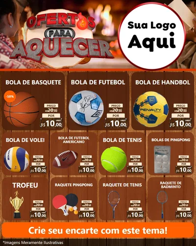Modelo de Rede Social para Feed Instagram com o tema Ofertas Para Aquecer para Artigos Esportivos