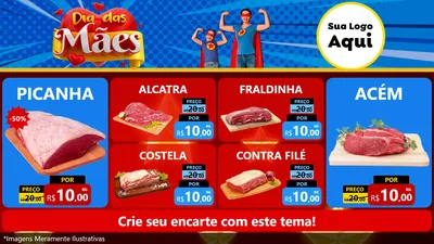 Modelo de TV para TV Horizontal com o tema Dia das Mães para Açougue