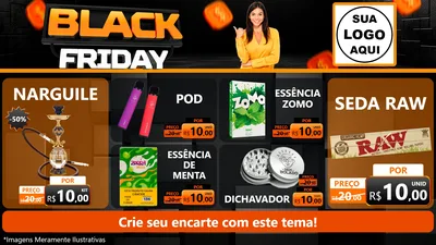 Modelo de TV para TV Horizontal com o tema Black Friday para Tabacaria