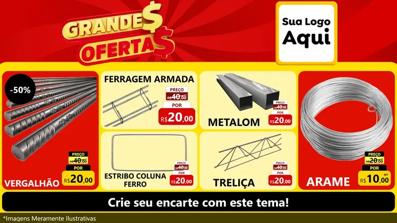 Modelo de TV para TV Horizontal com o tema Grandes Ofertas para Ferragens