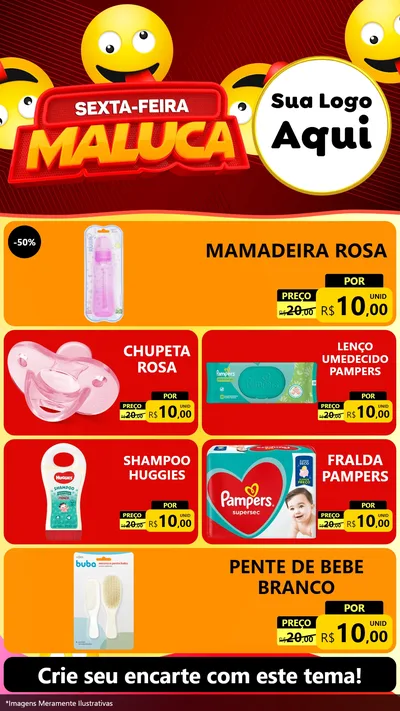 Modelo de TV para TV Vertical com o tema Sexta-feira Maluca para Bebês