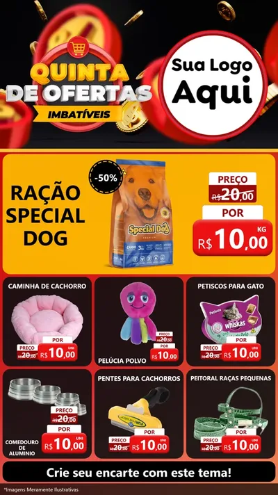 Modelo de Rede Social para Stories com o tema Quinta de Ofertas Imbatíveis para Pet Shop