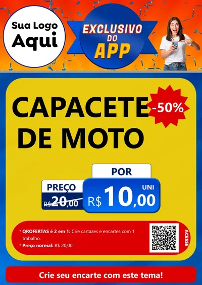 Modelo de Cartaz para Cartaz A4 Vertical com o tema Exclusivo do Aplicativo para Moto peças