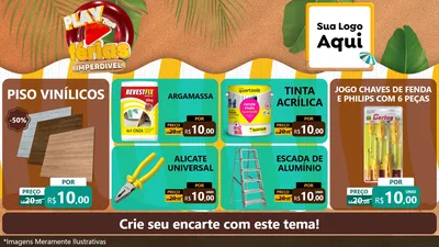 Modelo de TV para TV Horizontal com o tema Play Nas Férias Imperdível para Material para Construção