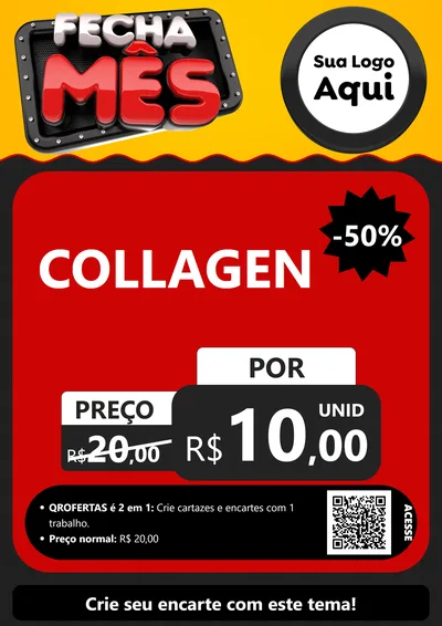 Modelo de Cartaz para Cartaz A4 Vertical com o tema Fecha Mês para Suplementos alimentares