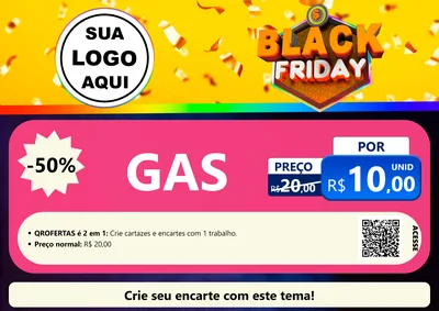 Modelo de Cartaz para Cartaz A4 Horizontal com o tema Black Friday para Água e gás