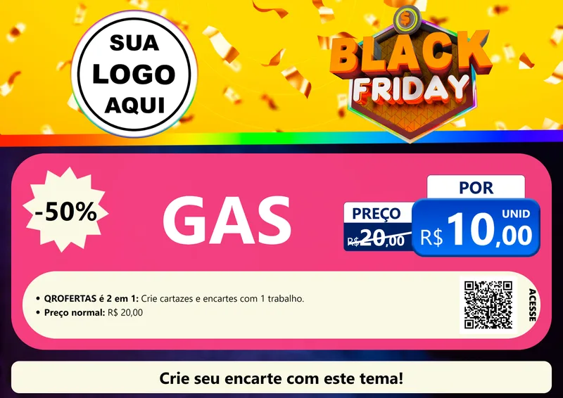 Modelo de Cartaz para Cartaz A4 Horizontal com o tema Black Friday para Água e gás