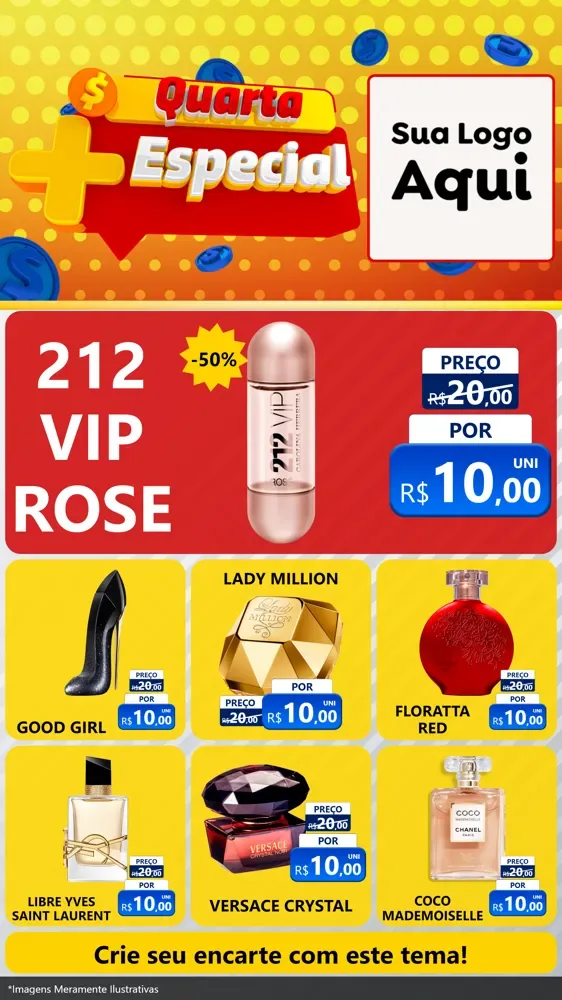 Modelo de Rede Social para Stories com o tema Quarta Mais Especial para Perfumes
