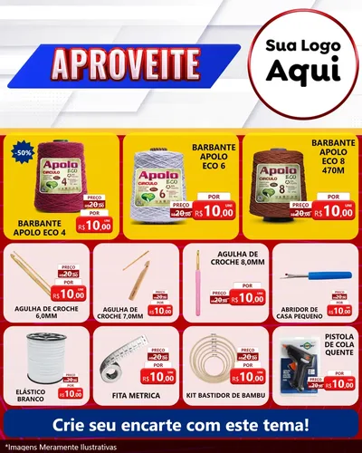 Modelo de Rede Social para Feed Instagram com o tema Aproveite para Armarinho e Aviamentos