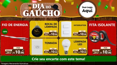 Modelo de TV para TV Horizontal com o tema Dia do Gaúcho para Materiais Elétricos