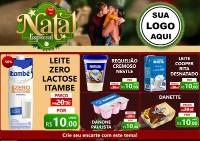 Modelo de Encarte para Encarte A4 Horizontal com o tema Natal Especial para Frios e Laticínios