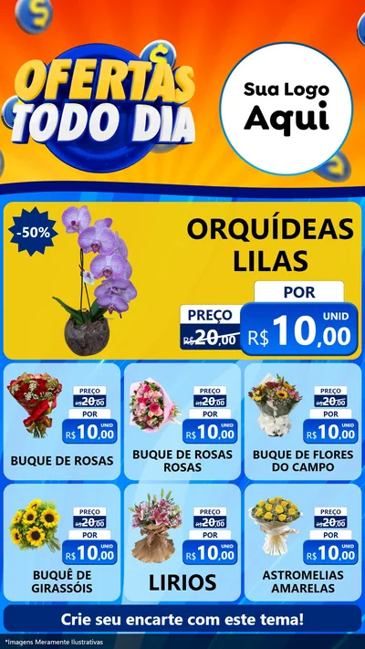 Modelo de Rede Social para Stories com o tema Ofertas Todo Dia para Floricultura e jardim