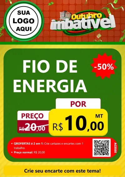 Modelo de Cartaz para Cartaz A4 Vertical com o tema Outubro Imbatível para Materiais Elétricos