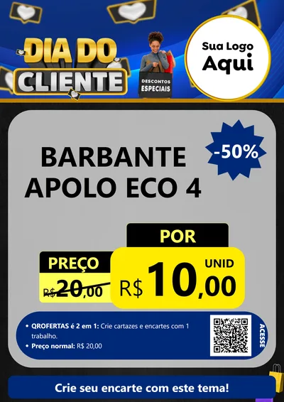 Modelo de Cartaz para Cartaz A4 Vertical com o tema Dia Do Cliente para Armarinho e Aviamentos