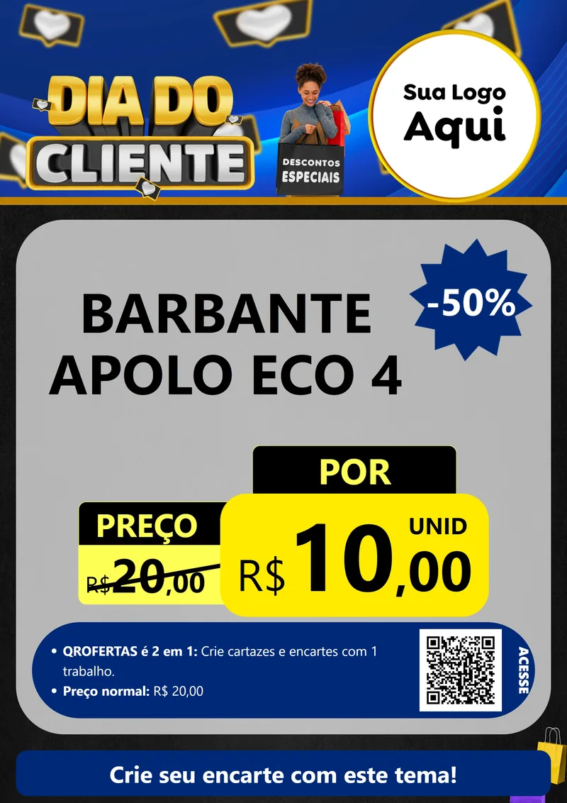 Modelo de Cartaz para Cartaz A4 Vertical com o tema Dia Do Cliente para Armarinho e Aviamentos