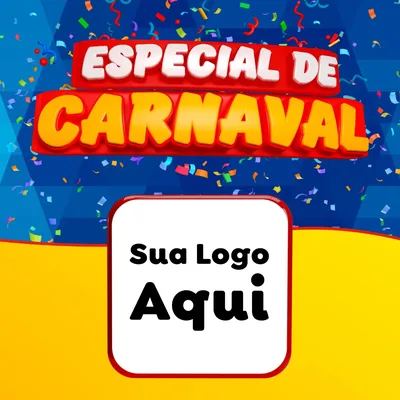 Modelo de Rede Social para Feed Facebook com o tema Especial de Carnaval para Supermercado