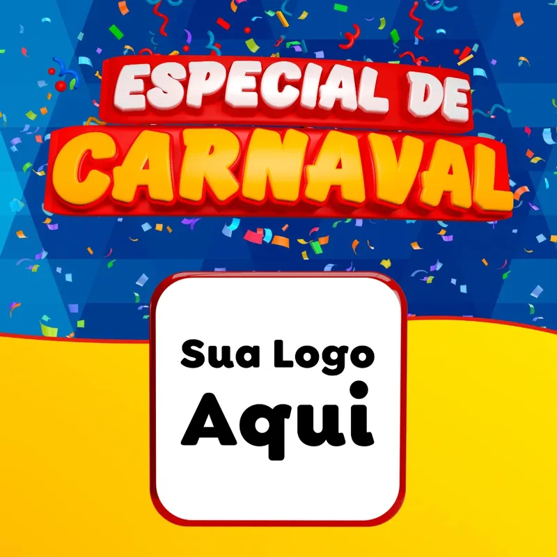 Modelo de Rede Social para Feed Facebook com o tema Especial de Carnaval para Supermercado