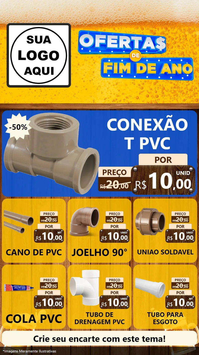 Modelo de Rede Social para Stories com o tema Ofertas de Fim de Ano para Tubos e conexões