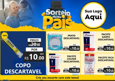 Modelo de Encarte para Encarte A4 Horizontal com o tema Sorteio Dia Dos Pais para Embalagens