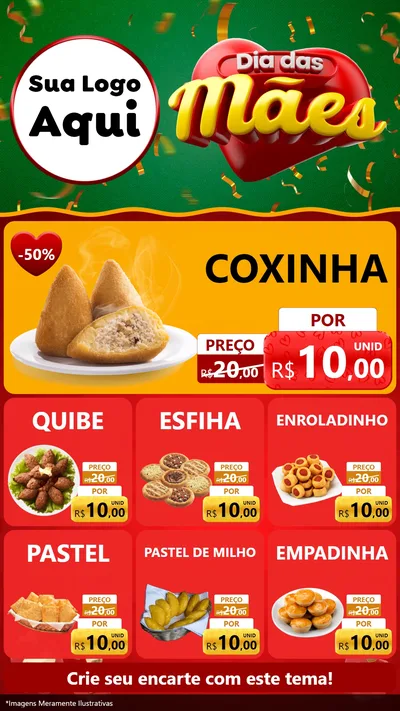 Modelo de Rede Social para Stories com o tema Dia das Mães para Salgadaria