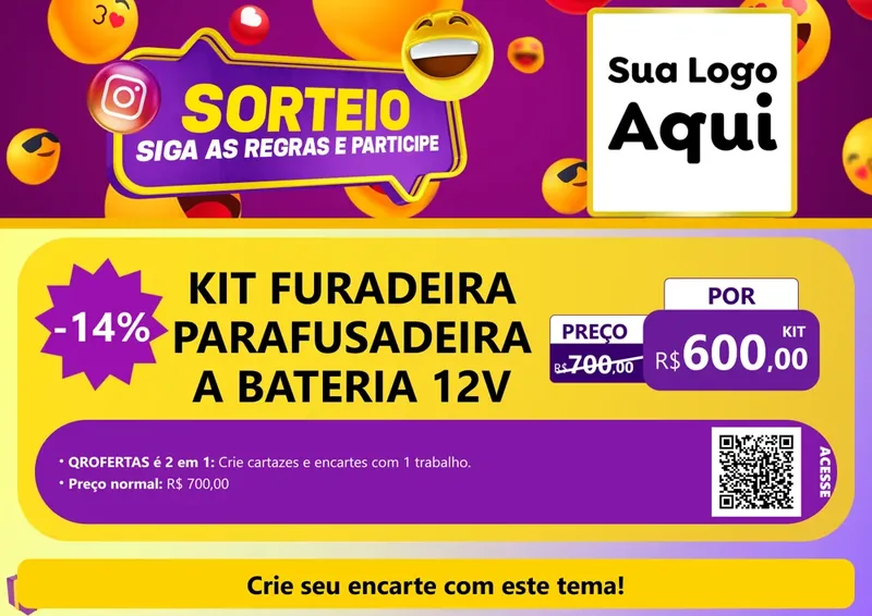 Modelo de Cartaz para Cartaz A4 Horizontal com o tema Sorteio para Maquinas e Ferramentas