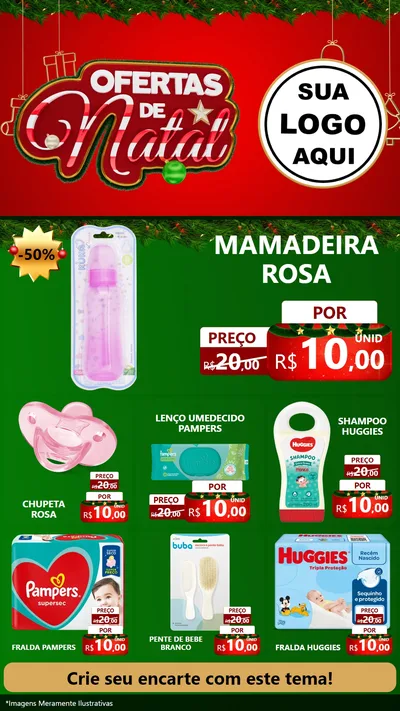 Modelo de Rede Social para Stories com o tema Ofertas de Natal para Bebês