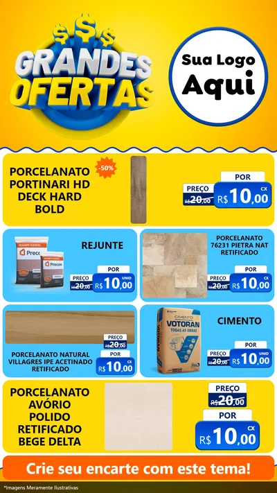 Modelo de TV para TV Vertical com o tema Grandes Ofertas para Pisos e revestimentos