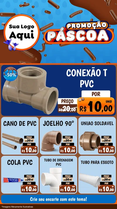Modelo de Rede Social para Stories com o tema Promoção Páscoa para Tubos e conexões