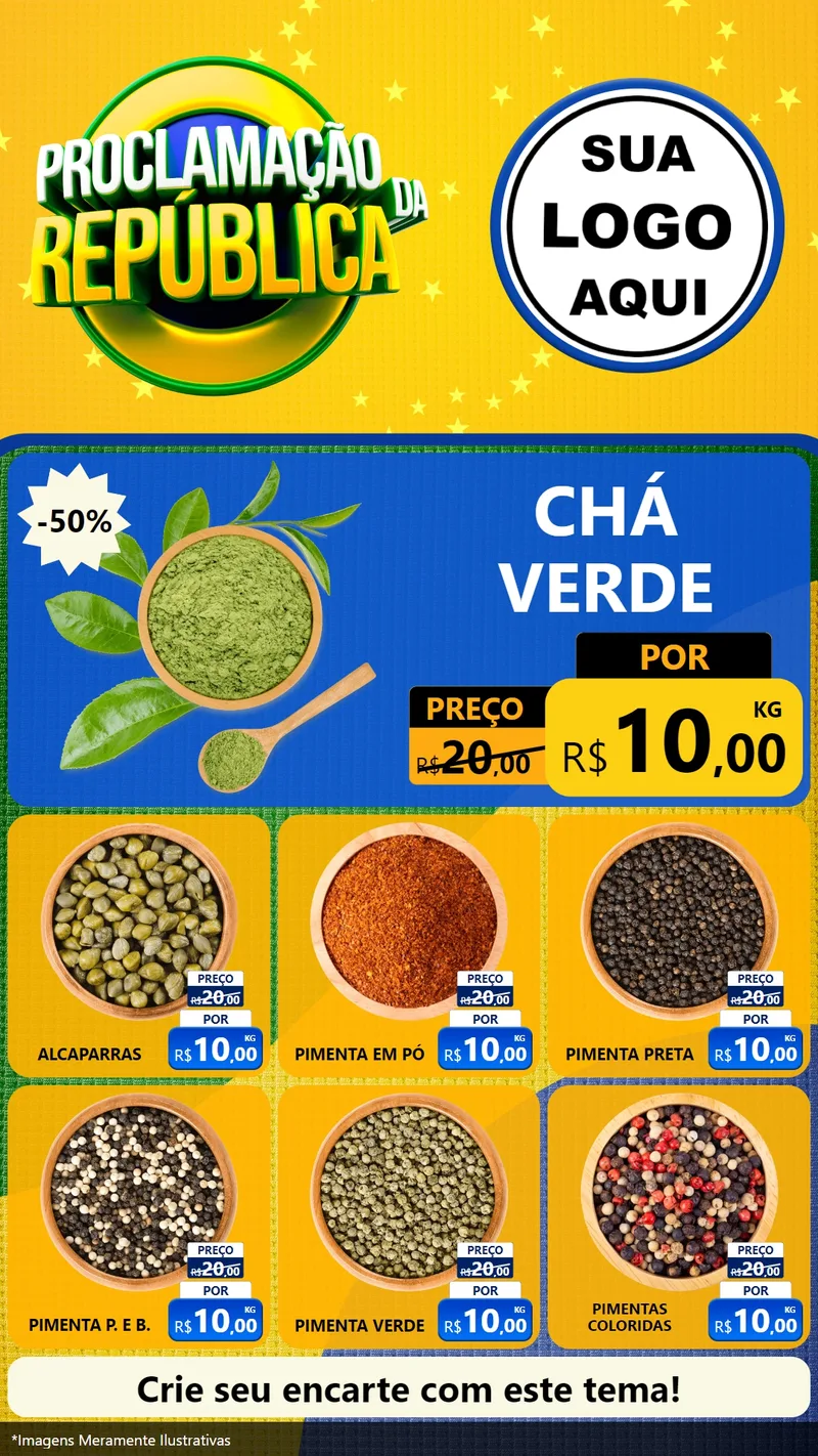 Modelo de Rede Social para Stories com o tema Proclamação da República para Produtos Naturais