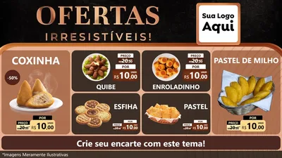 Modelo de TV para TV Horizontal com o tema Ofertas Irresistíveis! para Salgadaria