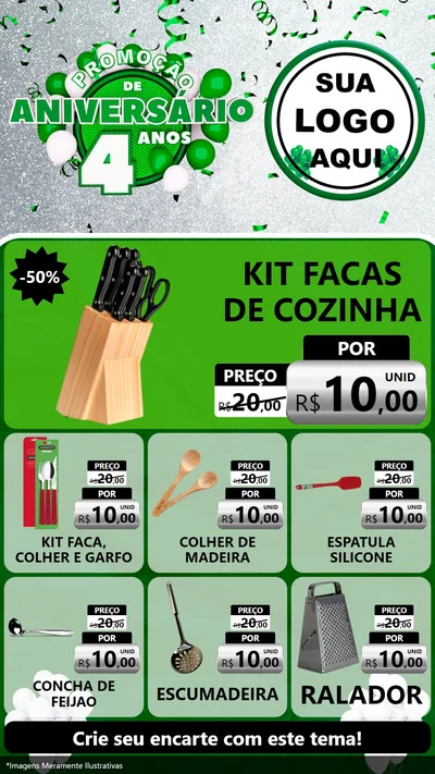 Modelo de Rede Social para Stories com o tema Promoção de Aniversário - 4 Anos para Utilidades Domésticas