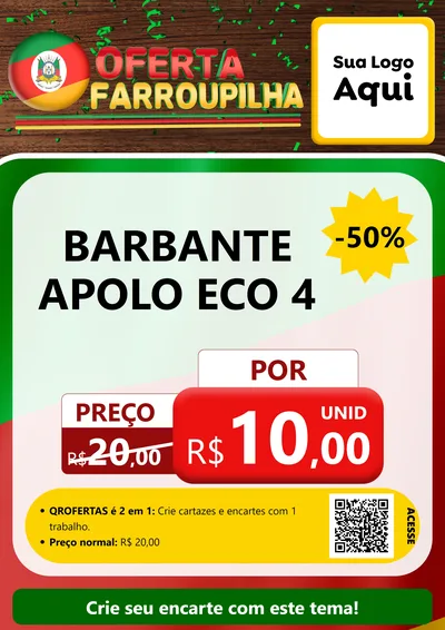Modelo de Cartaz para Cartaz A4 Vertical com o tema Oferta Farroupilha para Armarinho e Aviamentos
