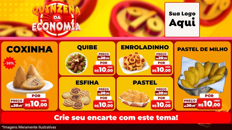 Modelo de TV para TV Horizontal com o tema Quinzena Da Economia para Salgadaria