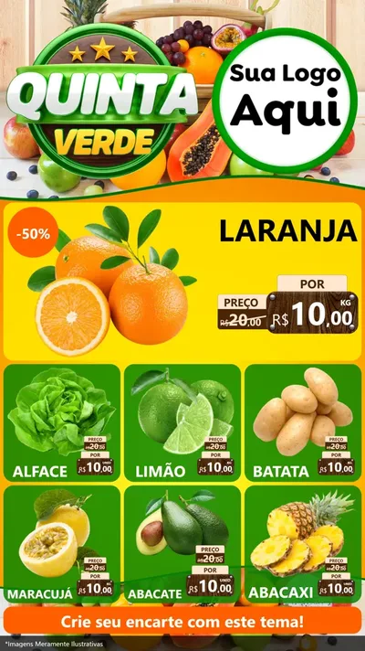 Modelo de Rede Social para Stories com o tema Quinta Verde para Hortifrúti