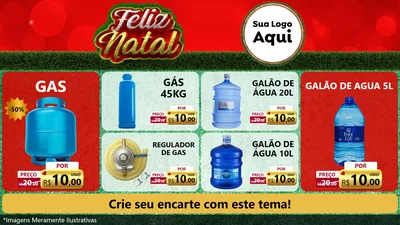 Modelo de TV para TV Horizontal com o tema Feliz Natal para Água e gás