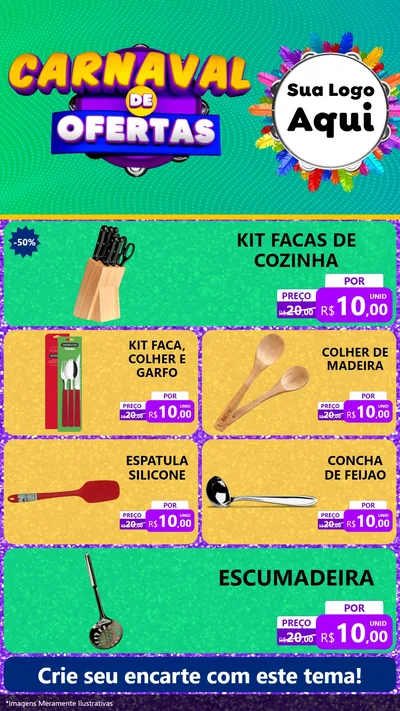 Modelo de TV para TV Vertical com o tema Carnaval de Ofertas para Utilidades Domésticas