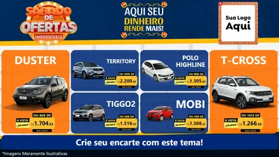 Modelo de TV para TV Horizontal com o tema Sábado de Ofertas Imperdíveis para Concessionaria de Carros