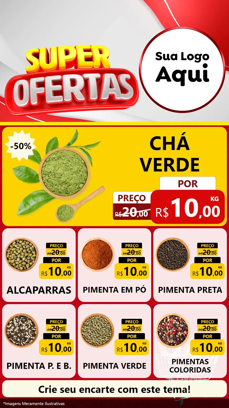 Modelo de Rede Social para Stories com o tema Super Ofertas para Produtos Naturais