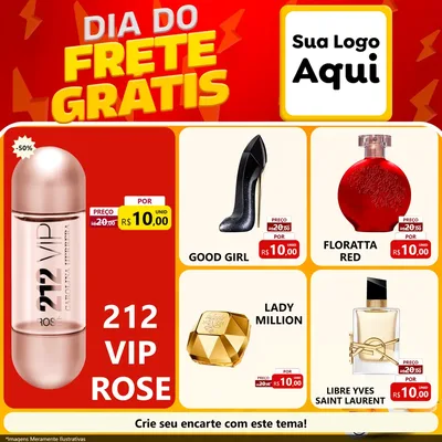Modelo de Rede Social para Feed Facebook com o tema Dia do Frete Grátis para Perfumes
