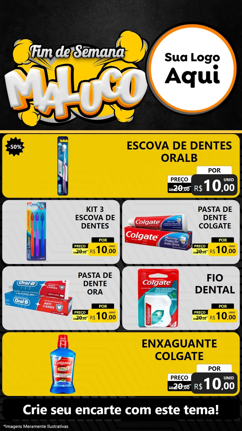 Modelo de TV para TV Vertical com o tema Fim de Semana Maluco para Higiene Pessoal