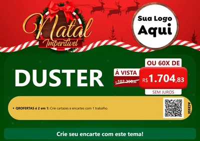 Modelo de Cartaz para Cartaz A4 Horizontal com o tema Natal Imperdível para Concessionaria de Carros