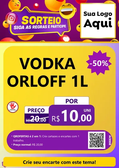 Modelo de Cartaz para Cartaz A4 Vertical com o tema Sorteio para Distribuidora de bebidas