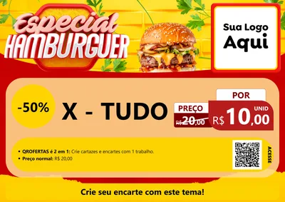 Modelo de Cartaz para Cartaz A4 Horizontal com o tema Especial Hamburguer para Hamburgueria