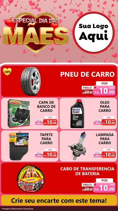 Modelo de TV para TV Vertical com o tema Especial Dia Das Mães para Auto peças