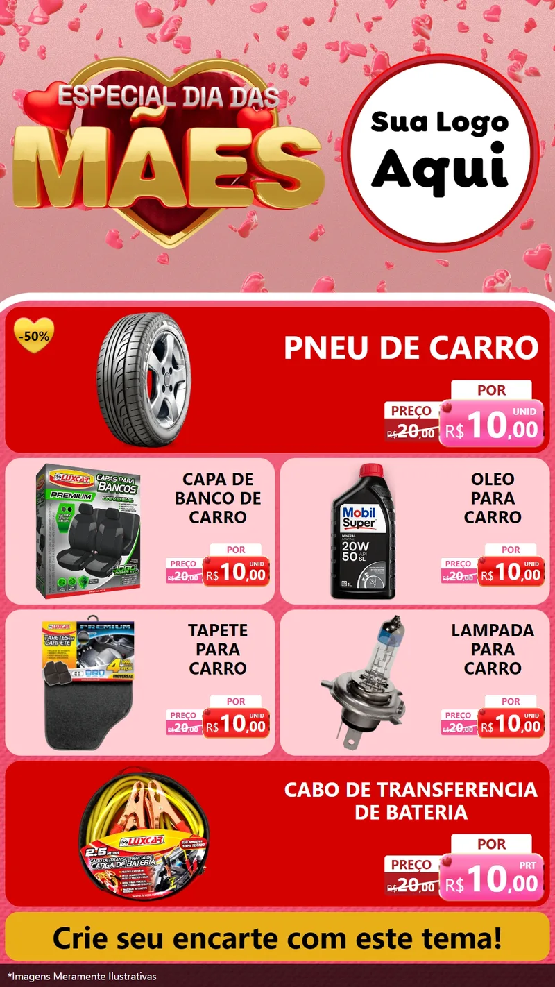 Modelo de TV para TV Vertical com o tema Especial Dia Das Mães para Auto peças